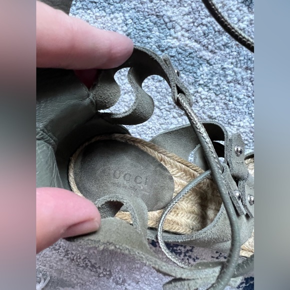 Gucci Suede Espadrille High Heel Sandals Authentic - Picture 11 of 15